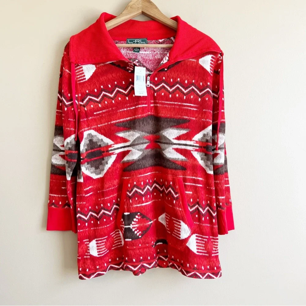 New LAUREN RALPH LAUREN southwest Aztec pullover 1/4 zip size XL MSRP $70 - Picture 6 of 6